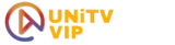 Logomarca UniTV VIP com ícone do UniTV e nome em amarelo
