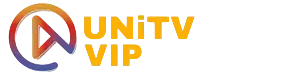 Logomarca UniTV VIP com ícone do UniTV e nome em amarelo